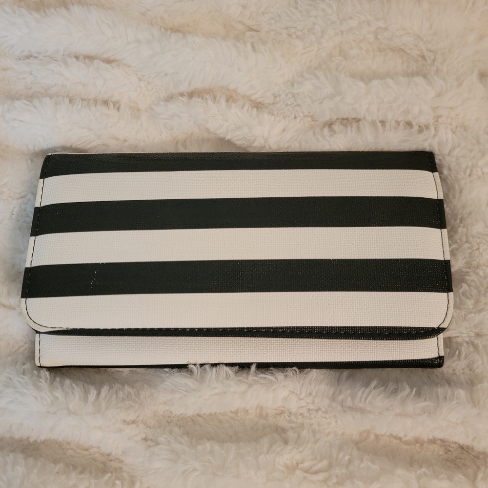Kut from the Kloth Black & White Striped Fold Wallet